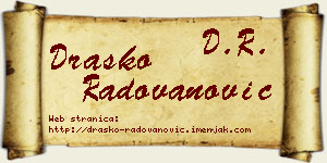Draško Radovanović vizit kartica